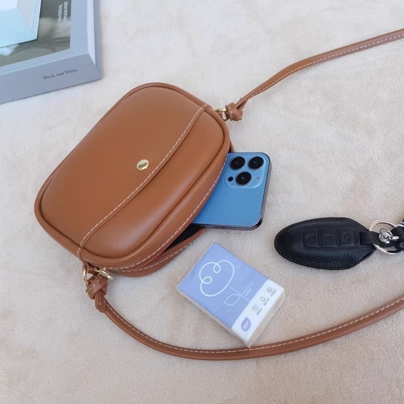 Unisex torbica za telefon, poliester, mala okrugla torbica, PU podstava, proljeće 2025