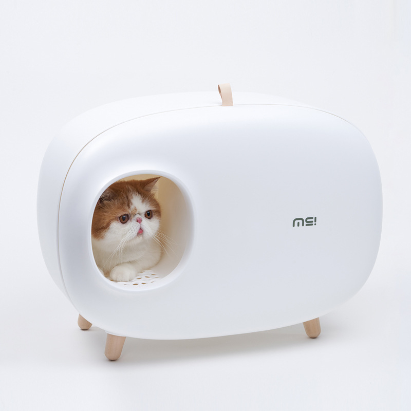 Mochi Κουτί Άμμου Γάτας — Πλήρως Κλειστό Με Συρόμενο Σχέδιο, Κλειστό Τουαλέτα Γάτας, Υλικό: Άλλα Υλικά, 1 Τεμάχιο