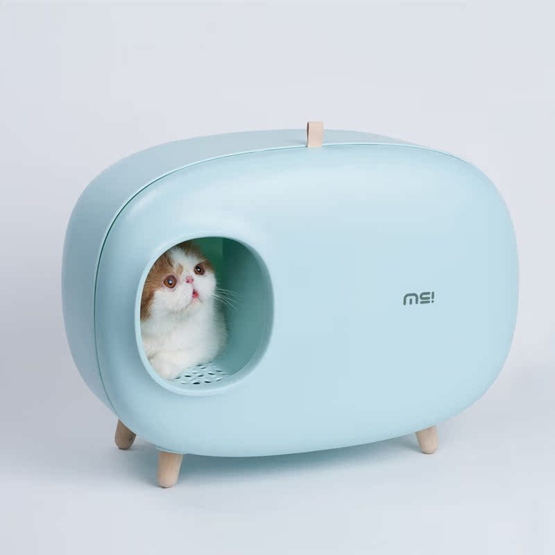 Mochi Κουτί Άμμου Γάτας — Πλήρως Κλειστό Με Συρόμενο Σχέδιο, Κλειστό Τουαλέτα Γάτας, Υλικό: Άλλα Υλικά, 1 Τεμάχιο