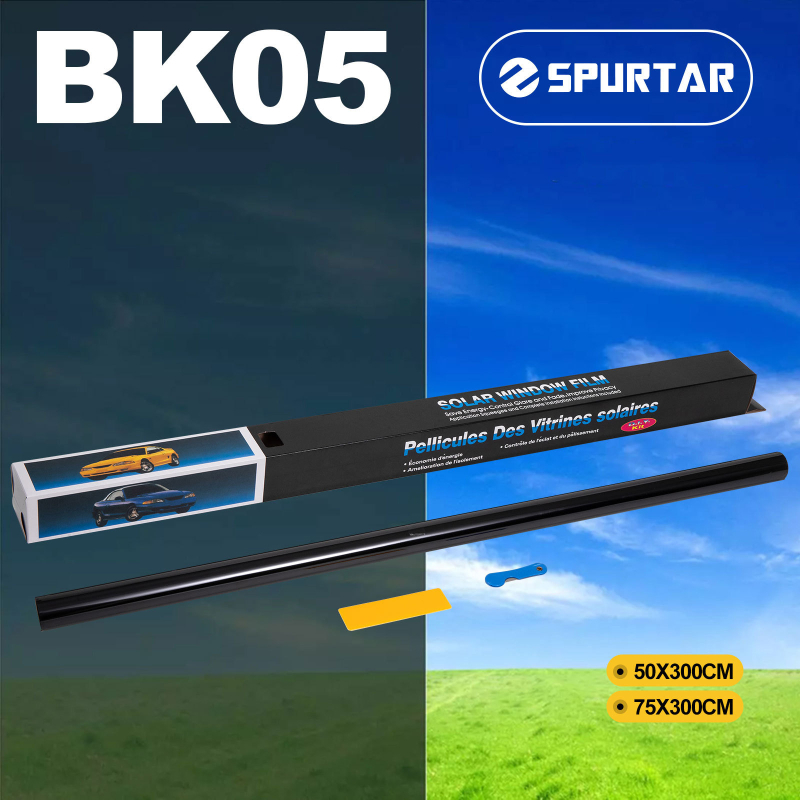Film solar pentru geamuri auto — PET, protecție UV 98,7%, izolație 8, grosime 1MIL