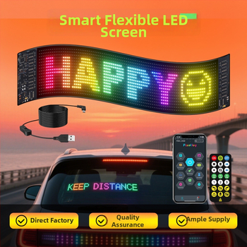 Elastīgs ārējais LED reklāmas ekrāns ar pilnkrāsu attēlu, P4 pikseļu soli, Sanan čips, 5V, Bluetooth atbalsts, sienas uzstādīšana.