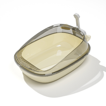 Ανοιχτού τύπου κουτί άμμου γάτας, Αντι-πίτσιλες, με χαμηλό κατώφλι, σχέδιο με αυτιά γάτας, υλικό PP, μάρκα Hongyang, 22 τεμάχια/κουτί