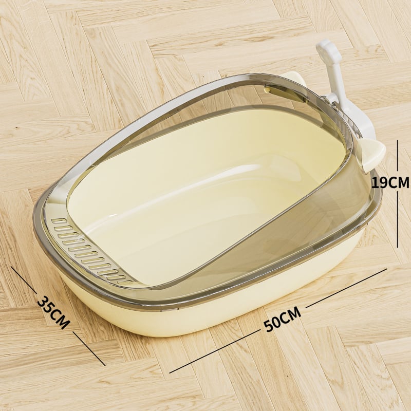 Ανοιχτού τύπου κουτί άμμου γάτας, Αντι-πίτσιλες, με χαμηλό κατώφλι, σχέδιο με αυτιά γάτας, υλικό PP, μάρκα Hongyang, 22 τεμάχια/κουτί