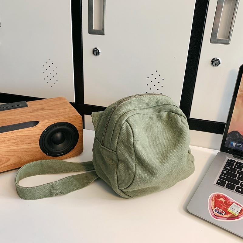 Vászonból készült shell táska, utcai stílusú, cipzárral és telefontartó rekesszel