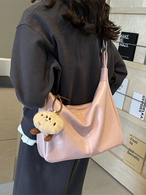 Delan Tote чанта от PU, урбан стил, междинен слой, вътрешен джоб с цип, подплата от полиестер