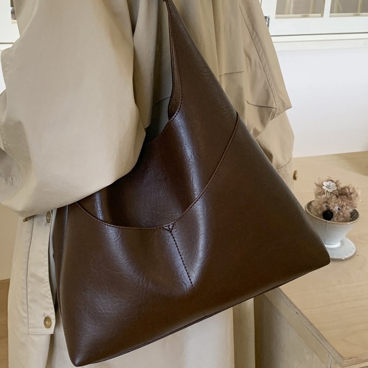 Tote чанта за жени – урбан стил, PU материя, вертикална квадратна форма, магнитно закопчаване, есен 2025