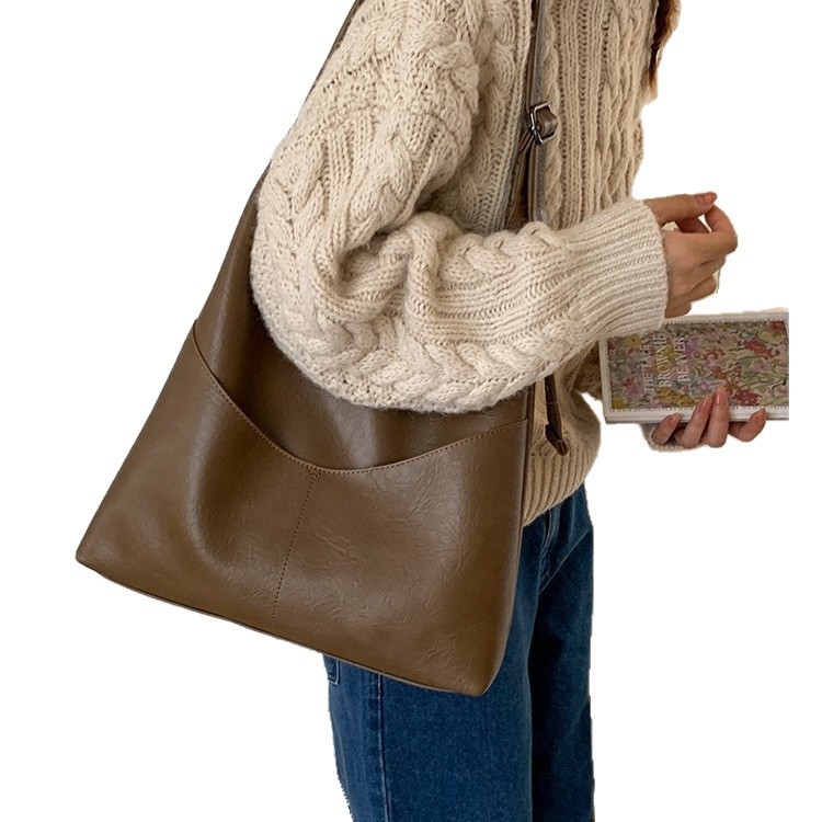 Tote чанта за жени – урбан стил, PU материя, вертикална квадратна форма, магнитно закопчаване, есен 2025