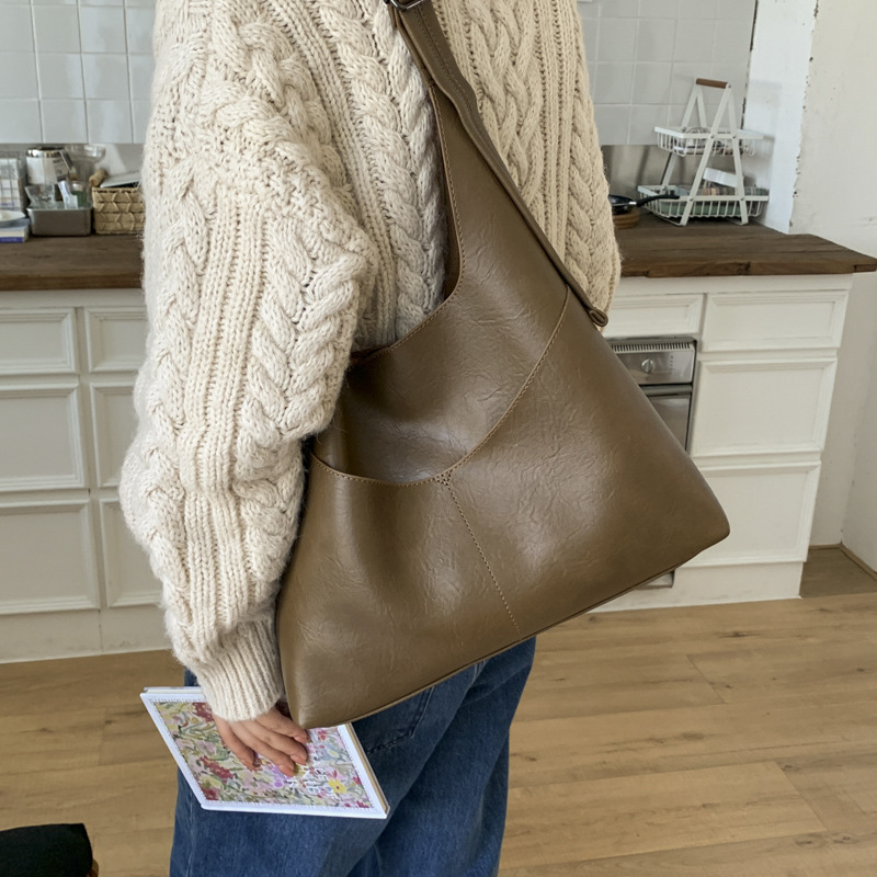 Tote чанта за жени – урбан стил, PU материя, вертикална квадратна форма, магнитно закопчаване, есен 2025