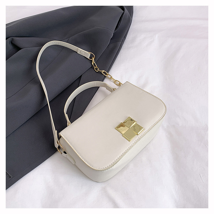 Малка квадратна чанта | PU кожа, хоризонтална квадратна форма, магнитно закопчаване, единична презрамка, уличен стил