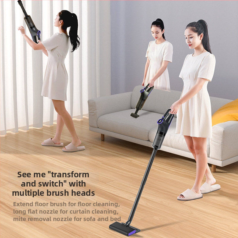 Bezvadu putekļsūcējs auto un mājām - mitrai un sausai tīrīšanai, sūkšanas spiediens līdz 15 kPa, iekšējā akumulatora jauda 2000–2500 mAh, USB uzlāde, 2-in-1 tīrīšanas un sūkšanas birste