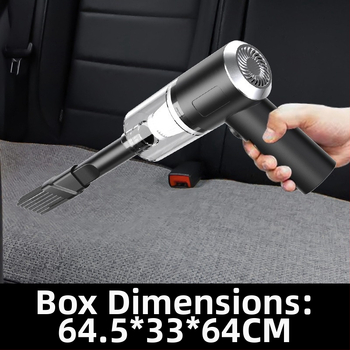Mini juhtmevaba auto tolmuimeja, käsitsi, USB toide, sisseehitatud 501–800 mAh aku, imemisjõud 2100–3000 Pa, müra alla 36 dB