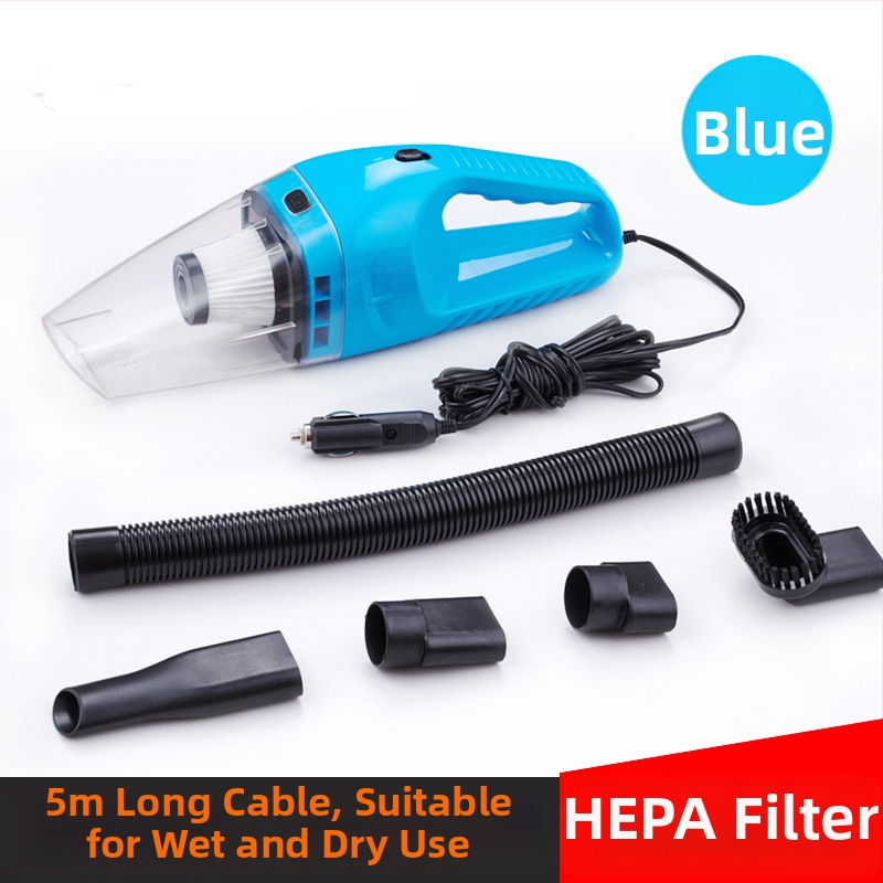 Прахосмукачка за автомобил Town Head, мокро и сухо почистване, 120W, 12V, всмукване 1800 Па, кабел 3 м