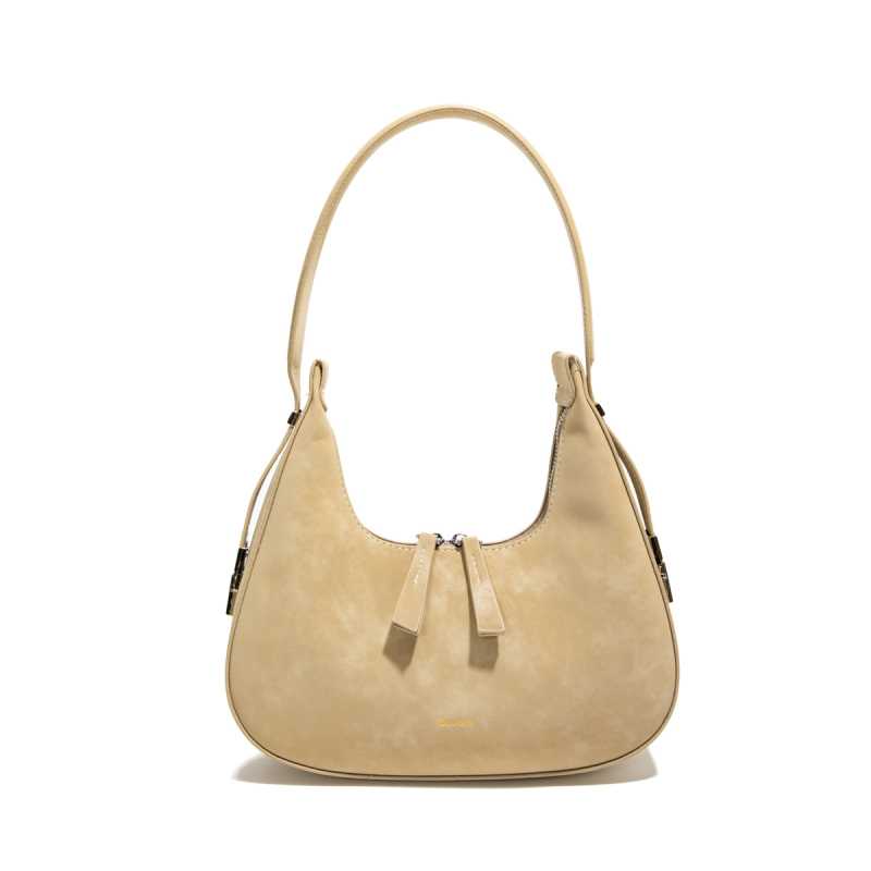 Дамска подмишникова чанта — урбан стил, PU материал, хоризонтална квадратна форма, цип, вътрешен джоб за документи