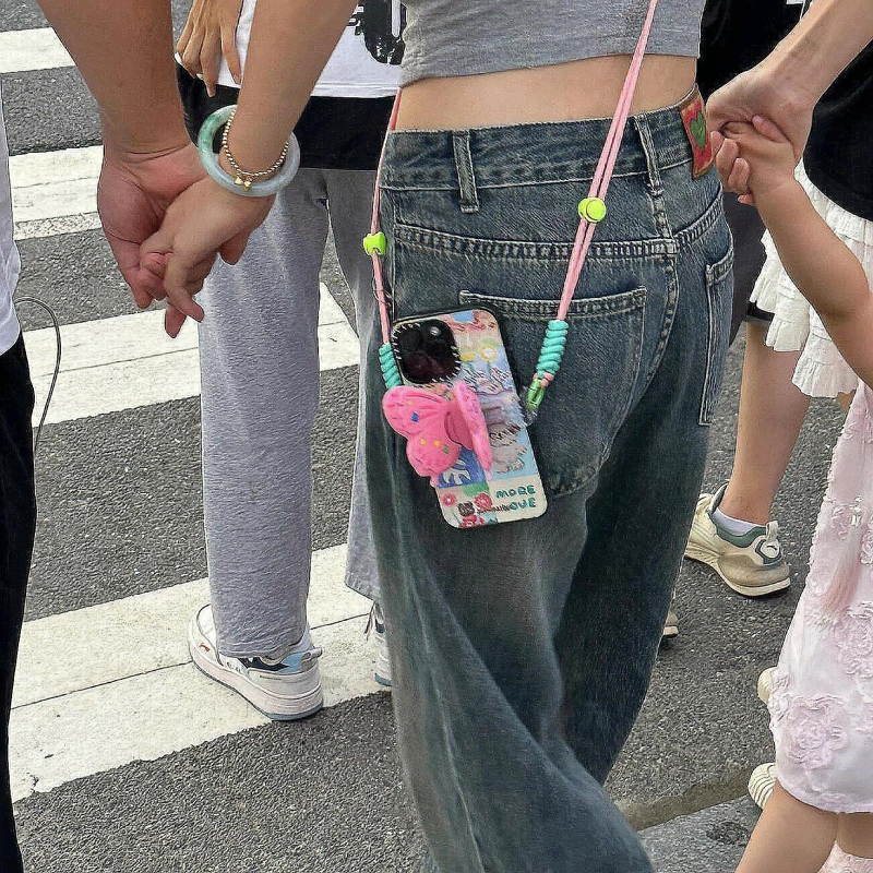 Zirui telefonnyaklánc, unisex, nylonból kötött, PP kötél és fém csat