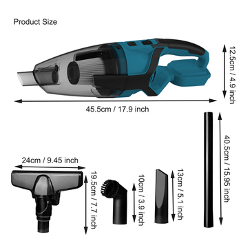 Ručni bežični usisavač za auto - 9000 Pa usisa, 120 W, 20 V, punjiv