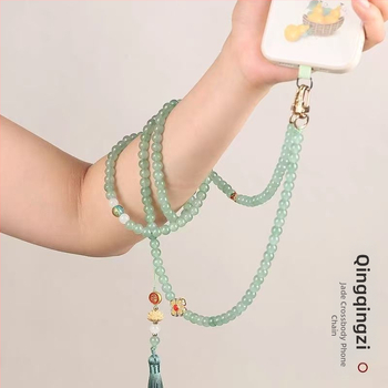 Telefonkiegészítő: zen ihletésű gyöngyös nyakpánt geometriás üveggyöngyökkel, uniszex stílus, termékkód CXL048, egyedi csomagolás