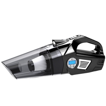 Prijenosni automobilni usisavač s pumpom za napuhivanje, rasvjetom i mjerenjem tlaka u gumama – 12V, 120W, 5500Pa