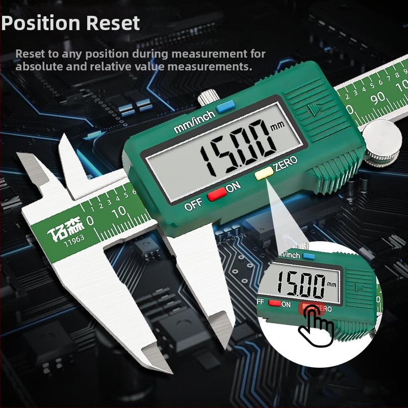TUOSEN цифров калипер – висока прецизност, електронен дисплей, верниерова скала