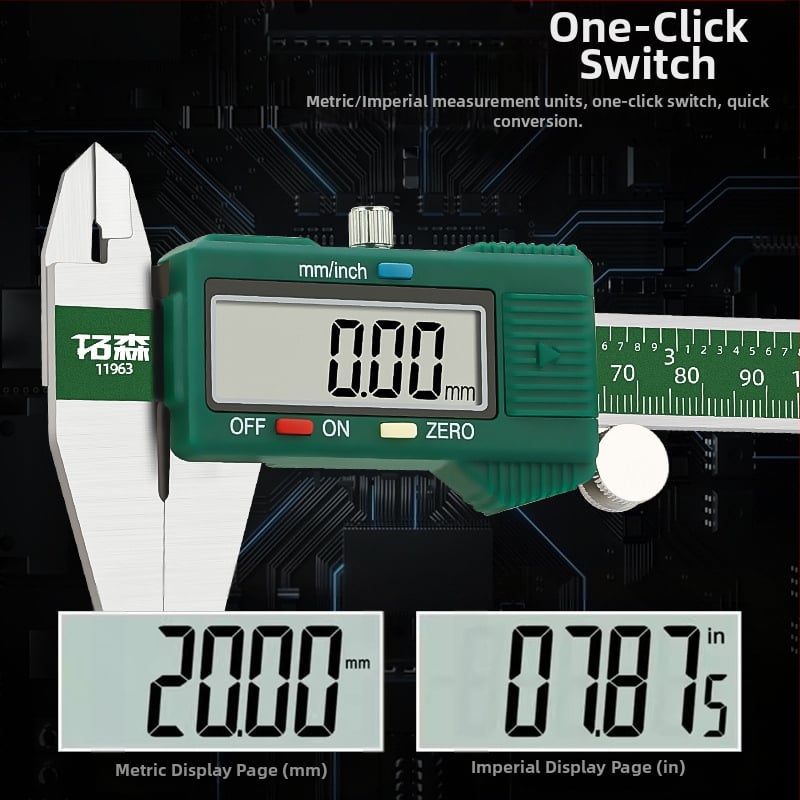 TUOSEN цифров калипер – висока прецизност, електронен дисплей, верниерова скала