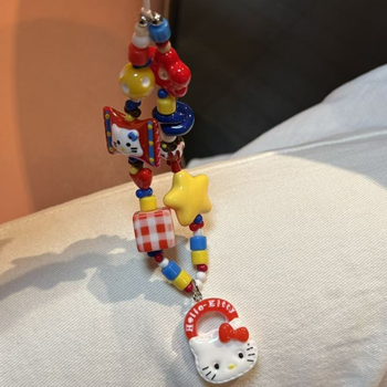 Ključni lančić u Ins stilu s mačjim uzorkom (Materijal: plast/smola; Tehnologija obrade: Drip Glue; Broj artikla: c-1425)