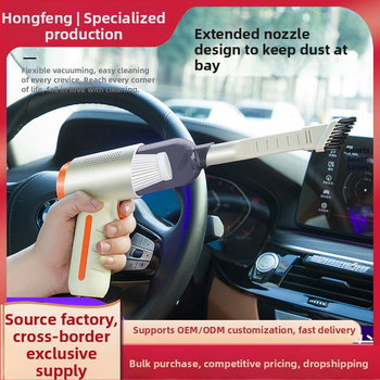 Juhtmevaba auto tolmupuhastaja sisseehitatud akuga 1601–2000 mAh, USB toide, tööiga 1–3 tundi, imemisjõud kuni 2000 Pa, müra 36–45 dB