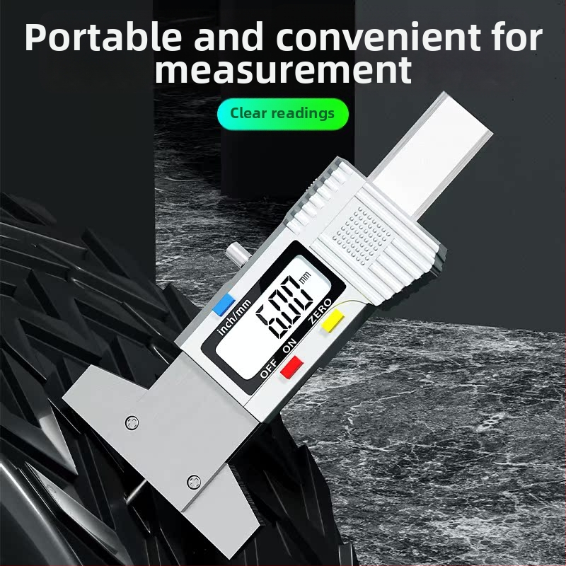 Digitālais riepas protektora dziļuma mērītājs ar elektronisku displeju riepas biezuma uzraudzībai