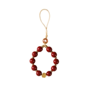 Mobiltelefon medál lila arany homokból, kézzel kötött, geometriai dizájn