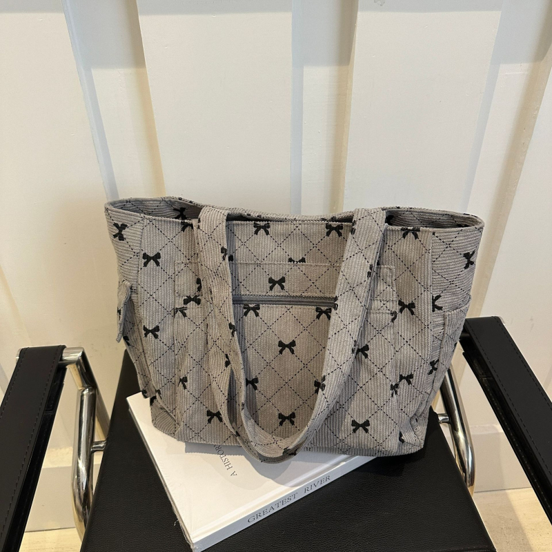 Torba Tote za pazuh - ulični stil, platno, vodoravni kvadratni oblik, zatvarač, poliester podstava