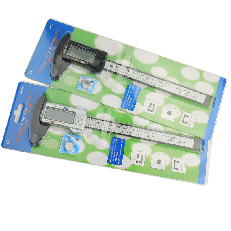 MAKLE caliper digital cu afișaj electronic, din plastic, compact, interval 0-150 mm