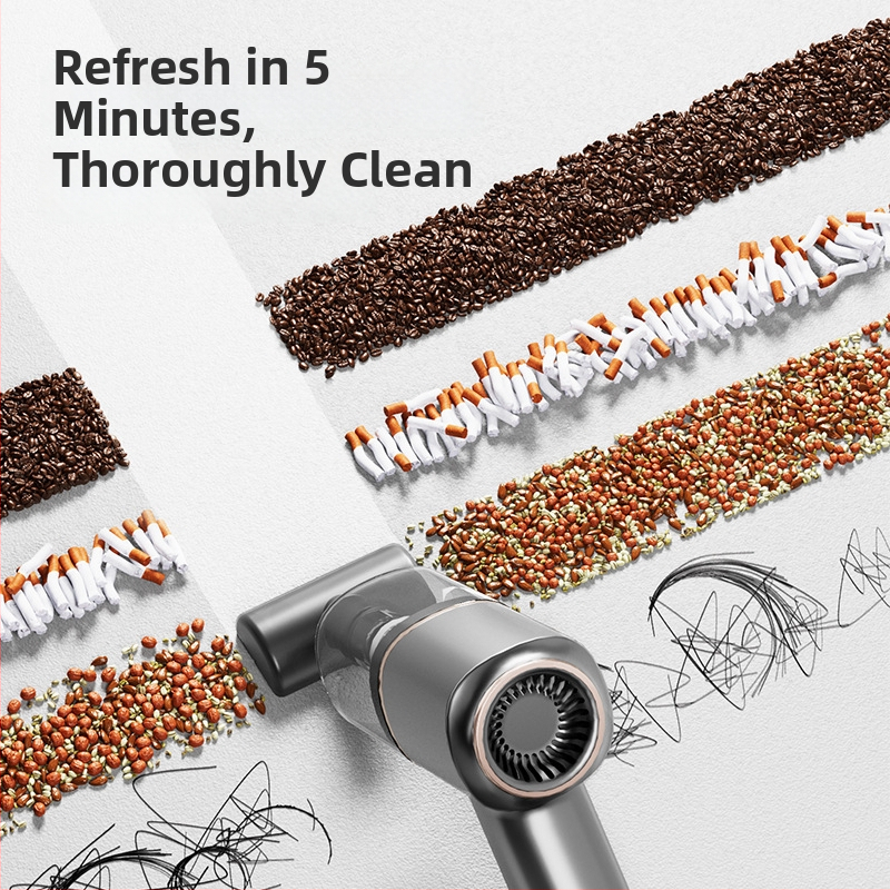 Преносим безжичен вакуум за кола и дом – мокро/сухо почистване, 6000Pa всмукване, 120W, 7.4V, зареждане, 45000 rpm