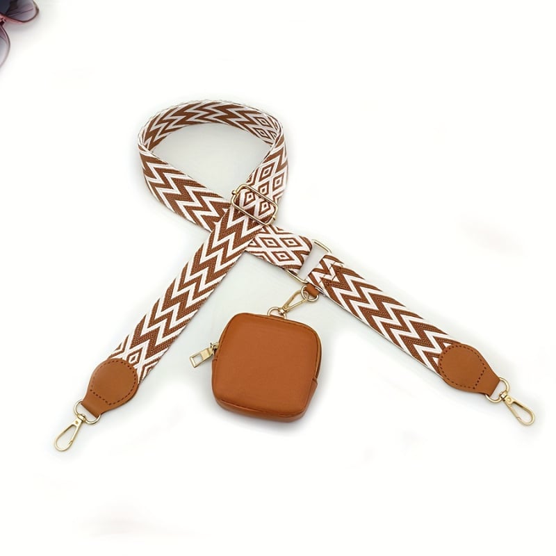 Λουρί τσάντας/ώμου από PU δέρμα, υφή Lithus, σχέδιο ρίγες, μειώνει το φορτίο στον ώμο, καλοκαίρι 2023