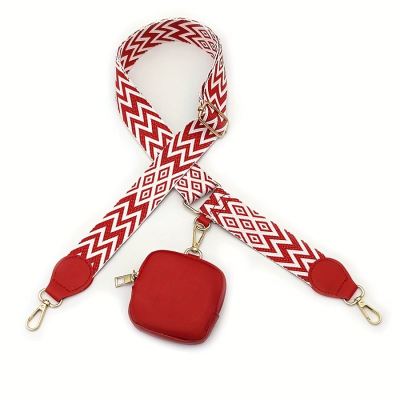 Λουρί τσάντας/ώμου από PU δέρμα, υφή Lithus, σχέδιο ρίγες, μειώνει το φορτίο στον ώμο, καλοκαίρι 2023