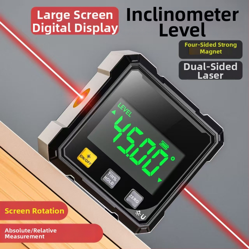 Magnētisks horizontālais leņķa mērītājs, mini protrakts, slīpuma mērītājs, elektroniskais digitālais inclinometrs