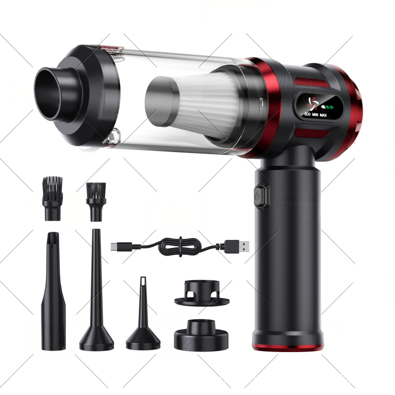 Портативна безжична прахосмукачка за автомобил, ръчна, 12V, 100W, до 11 000 Pa всмукване, безжично презареждаща, мокро/сухо почистване