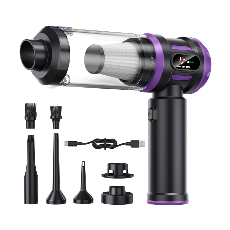 Портативна безжична прахосмукачка за автомобил, ръчна, 12V, 100W, до 11 000 Pa всмукване, безжично презареждаща, мокро/сухо почистване