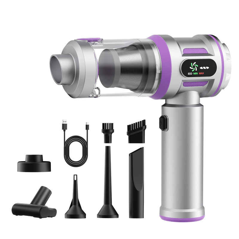 Портативна безжична прахосмукачка за автомобил, ръчна, 12V, 100W, до 11 000 Pa всмукване, безжично презареждаща, мокро/сухо почистване