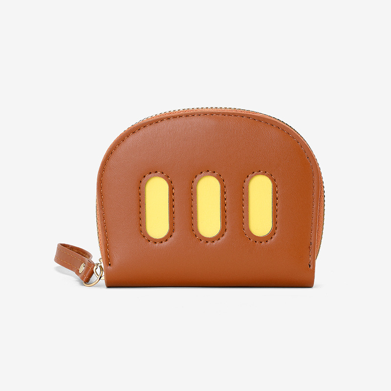 PU kožni novčanik za kartice s mačjim uzorkom, zatvarač na zip, tanak minimalistički dizajn, za pohranu kartica