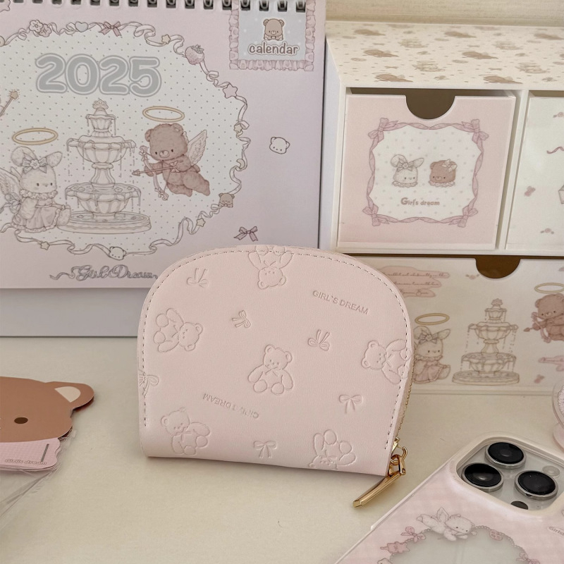 PU kožni novčanik za kartice s mačjim uzorkom, zatvarač na zip, tanak minimalistički dizajn, za pohranu kartica