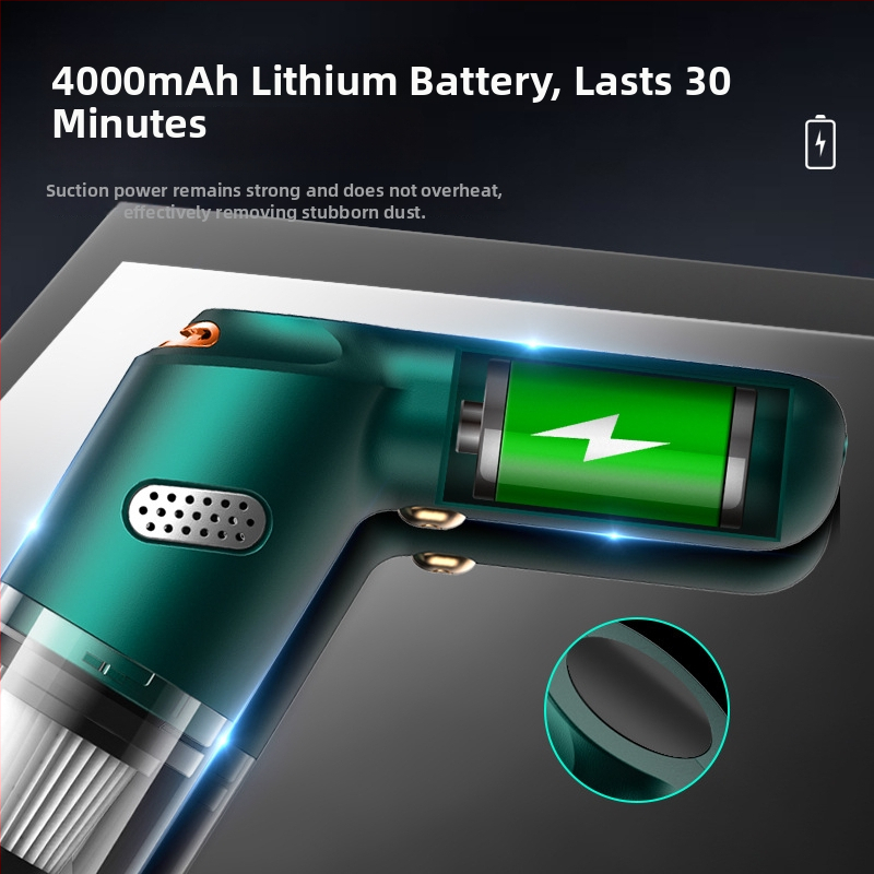 Ručni usisavač za automobil – bežični, 4500 Pa, 7.4 V, 120 W, punjivi