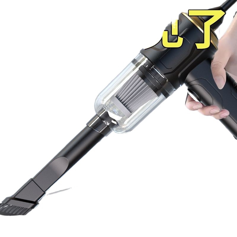 Ръчен вакуум за автомобил и дом – 300 W, всмукване 20000 Pa, презареждаем, 300 cm кабел, измерване на налягането в гумите