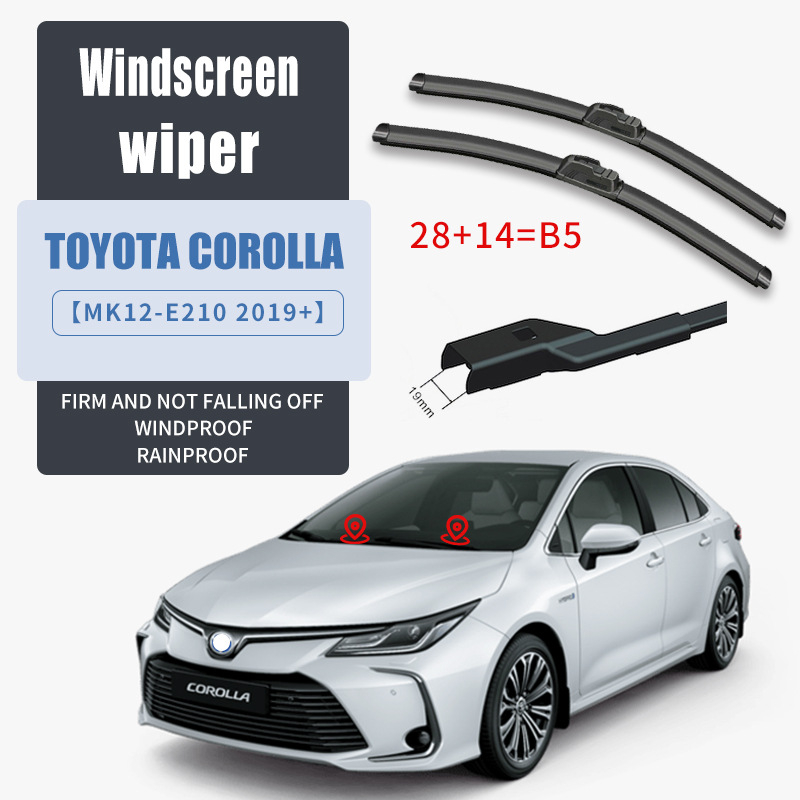 Zadnji bezokvirni brisač za Toyota Corolla, serija Clean, ABS + guma
