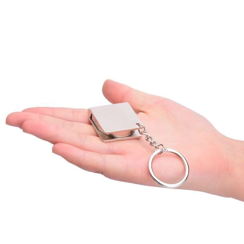 JC-1 Метална рулетка с квадратно правило и ключодържател, цинков сплав, 1,5 м