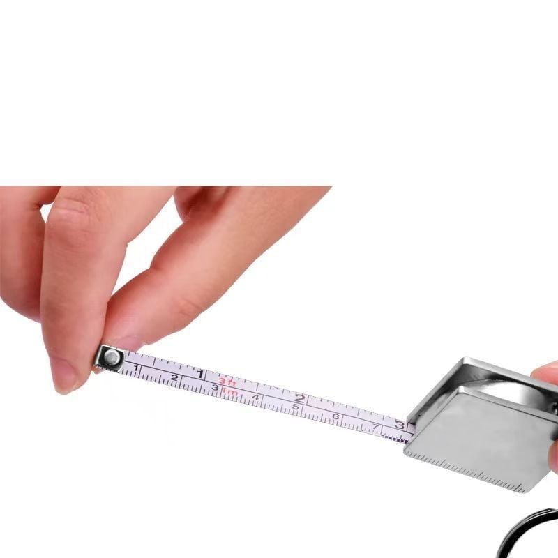 JC-1 Метална рулетка с квадратно правило и ключодържател, цинков сплав, 1,5 м