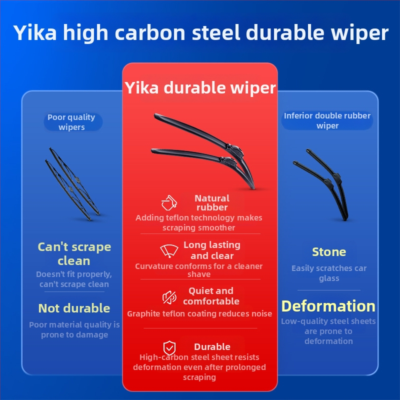 Automašīnas priekšējā stikla tīrītājs YK-CFYSU – daudzfunkcionāls, izturīgs, POM/MoS2 lente, 180° tīrīšanas leņķis, 12V motors