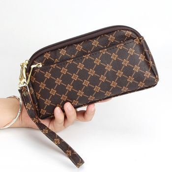 Geantă pentru telefon din PU, în formă de shell, cu fermoar, căptușeală din poliester, buzunar interior