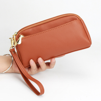 Geantă pentru telefon din PU, în formă de shell, cu fermoar, căptușeală din poliester, buzunar interior