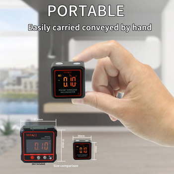 Inclinometru electronic Bluetooth mini cu afișaj digital, goniometru și riglă de unghi