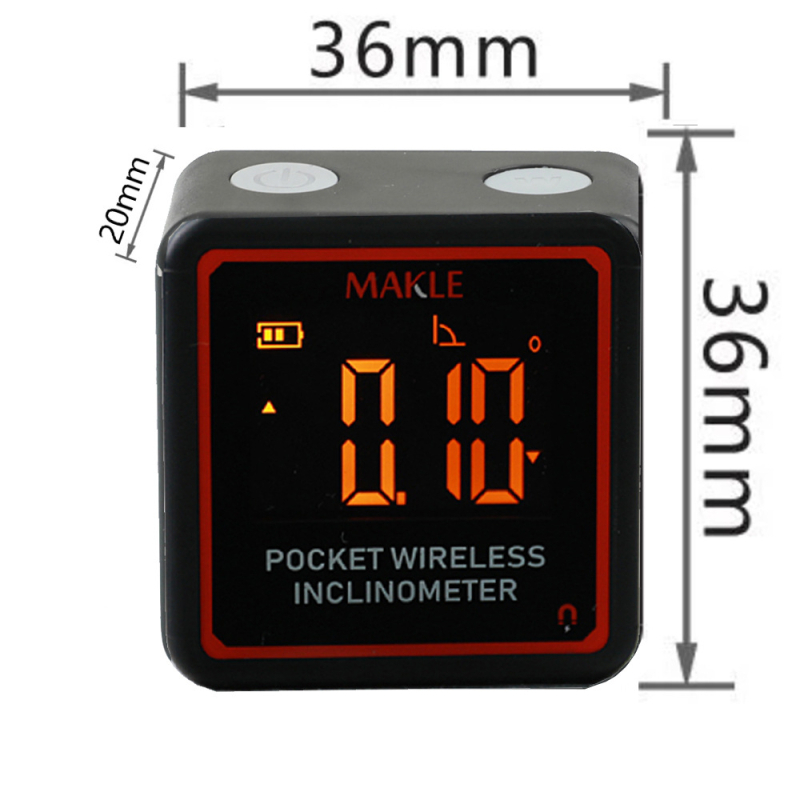 Inclinometru electronic Bluetooth mini cu afișaj digital, goniometru și riglă de unghi