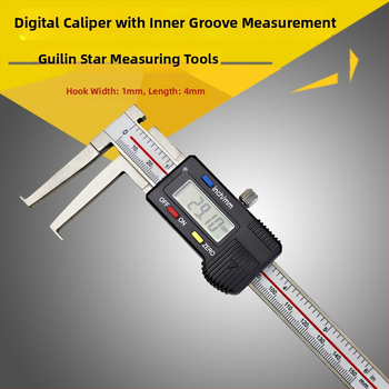 Digitálny posuvné meradlo s vnútorným žliabkom pre vnútorné meranie — rozsah 14–150 mm, dĺžka čeľuste 40 mm, meranie vnútorného priemeru