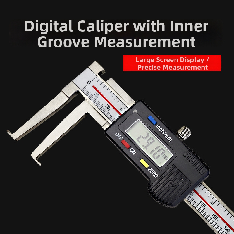 Digitálny posuvné meradlo s vnútorným žliabkom pre vnútorné meranie — rozsah 14–150 mm, dĺžka čeľuste 40 mm, meranie vnútorného priemeru